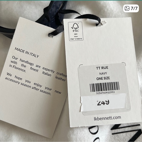 LK Bennett Deep Blue Tote Bag - Picture 6 of 6